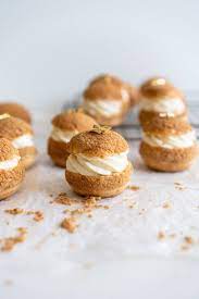 Choux Au Craquelin Cream Puffs With Passionfruit Cream Recipe Cream Puffs Desserts Cream Puff Recipe