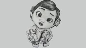 Baby princess moana coloring page get coloring pages. Daily Challenge 131 Baby Moana Drawing Pencil Drawing Youtube