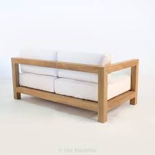Ibiza Teak Outdoor Love Seat Back View Patio Lounge Furniture Outdoor Loveseat Lounge Furniture