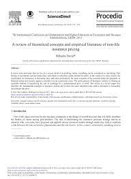 Our exclusive survey of the emea insurance market finds that there are four clear fronts on which leading insurers need to fight if they don't wish to be left . Pdf A Review Of Theoretical Concepts And Empirical Literature Of Non Life Insurance Pricing