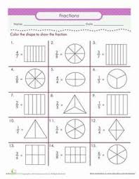 Second Grade Fractions Worksheets Color The Fraction Worksheet Math Fractions Worksheets Fractions Worksheets Third Grade Math