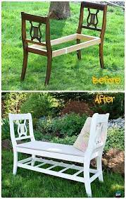 All you need is two chairs, and just by looking at them, we're sure you've already figured out how to turn them into a bench! Diy Recycled Chair Garden Bench Woodworkingbench Diyfurnitureseat Diy Bank Outdoor Gartenbank Aussenmobel