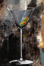 Martini Glass Graphic Art On Canvas Glass Artwork Bar Art Canvas Martini Glass