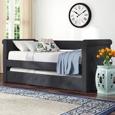 Twin over full with twin trundle, bed frame color: Winston Porter Cevallos Twin Daybed With Trundle Reviews Wayfair