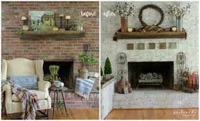 The large firebox design minimizes how much brick is used, creating a focal point fireplace, rather than an overwhelming expanse. How To Paint A Brick Fireplace With A Rustic French Look Postcards From The Ridge