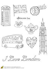 Coloriage Bus Anglais Drapeau Et Big Ben Drapeau Anglais A Colorier Bus Anglais Dessin Anglais
