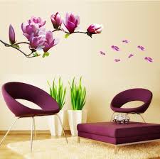 Purple Magnolia Flower Wall Stickers Bedroom Parlor Wall Stickers Home Decor Living Room Paper Sticker Vinyl Wall Decals Wall Art Words Wall Cling From Novelty 1 7 12 Dhgate Com