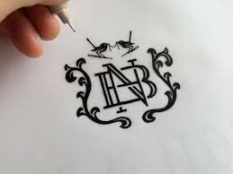 Nb Monogram Typographic Logo Design Artist Logo Typography Poster Design