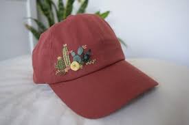 Bring A Little Piece Of Nature With You Where Every You Go Hand Embroidered Cotton Baseball Hat With Gorgeous In 2021 Hat Embroidery Embroidered Hats Cute Embroidery