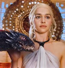 I painted this picture called Dragon Reflection some years ago. The image  draws its meaning from the composition as the dragon's eye is reflected in  her sword. Is this the enemy she