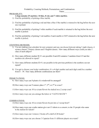 A permutation of some number of objects means the collection of all possible arrangements of those objects. Probability Counting Methods Permutations And Combinations Name Probability