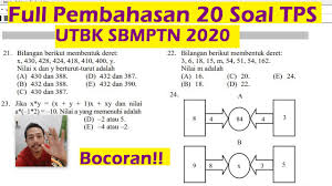 We did not find results for: Tps Utbk 2020 Full Pembahasan 20 Soal Tps Pengetahuan Kuantitatif Utbk Sbmptn 2020 Bocoran Youtube