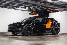 Tesla model x i 75d. Orange And The All Black Meet T Sportline S Widebody Tesla Model X Carscoops