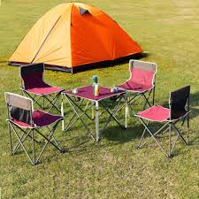 Outdoor Camp Portable Folding Table Chairs Set W Carrying Bag Camping Table Outdoor Folding Table Outdoor Furniture Sets