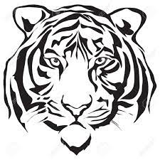 Tiger Head Silhouette Design Tiger Silhouette Portrait Embroidery Tiger Drawing