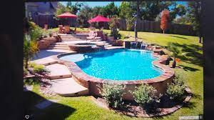 Pool Built Into Hill Backyard Pool Landscaping Landscaping Around Pool Pool Landscaping