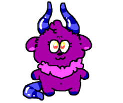.the big horn pokemon type: Purple Pokemon With Blue Horns And Tail Drawception