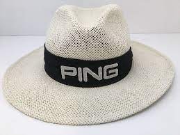 Vintage Ping Brand By Karsten Mens Straw Golf Panama Hat Size Large Usa Ping Panamahat Hats For Men Mens Hats For Sale Hats