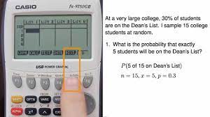 Casio Fx 9750gii Binomial Formula Distribution Including Cumulative Distribution Youtube