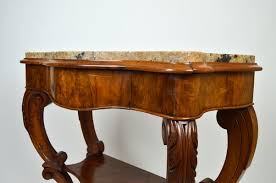 Antique Marble And Walnut Console Table For Sale At Pamono