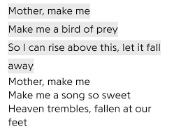 Bird Song Florence And The Machine Florence The Machine Mother Words Light Of Life Sansa Stark