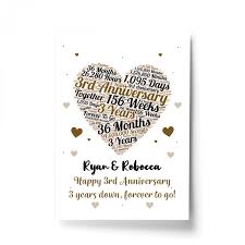 See below some established themes you can choose from that are associated with 3rd wedding anniversaries. 3rd Anniversary Gift Wedding Anniversary Gift For Wife Husband