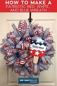 A very versatile looking technique, i use the poof and ruffle often. 16 Inch Red White And Blue Deco Mesh Wreath Wreaths Door Hangers Home Living