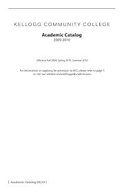 Http Catalog Kellogg Edu Mime Media 12 420 2009 2010 Kcc Academic Catalog Pdf