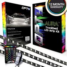 Opt7 Aura 3pc Truck Bed Full Coverage Led Lighting Strip Kit Sound Activated Multi Color Lights Wireless R Truck Bed Lights Truck Bed Led Lights For Trucks