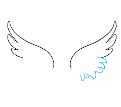Notice how the lower part of wing outline follows the skirt curve. How To Draw Angel Wings Easy Drawing For Kids