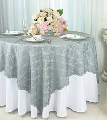 silver lace table overlays topper wedding