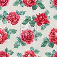 Check spelling or type a new query. Watercolor Rose Flowers Illustrations Seamless Pattern Wandsticker Textil Botanik Hochzeit Myloview De