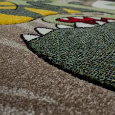 Axssjs teppich modern bei lionshome: Kurzflor Kinderteppich Dinosaurier Grun Teppichcenter24