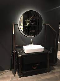 This elegant bathroom vanity combines this amethyst gemstone vanity top with a straight edge adds a unique style to this bathroom. Black Marble Countertops
