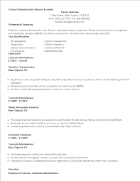 contract administration resume