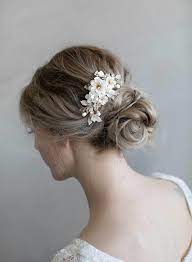 Clay Flower Bridal Hair Comb Creamy Floral Petite Garden Comb Style 978 Twigs Hon Flower Hair Accessories Wedding Bridal Hair Flowers Bridal Hair Comb