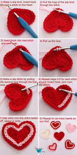 Easy Crochet Hearts Loops Love Crochet Crochet Heart Pattern Crochet Flower Patterns Valentines Crochet