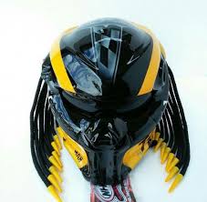 Black And Yellow Motorcycle Helmet New Design Predator Helmet Yellow Black Gloss Dot Approved Muthis
