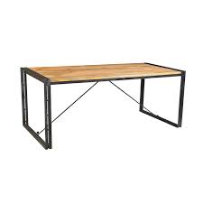 Shop the rest of the raffles collection for a stylish, coordinated look. Wooden Industrial Dining Room Table With Black Metal Base 200x90x78 Cm 107485