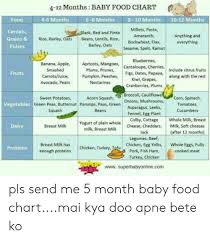 4 12 Months Baby Food Chart Food 4 6 Months 6 8 Months 8 10