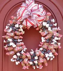 Download Chocolate Caramel Candy Wreath Edible Candy Wreath Christmas Door Decorating Contest Candy Flowers PSD Mockup Templates