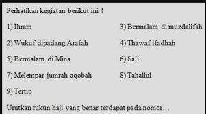 Sebutkan rukun haji brainly adab haji dan umrah ini yang harus diperhatikan. Urutkan Menjadi Rukun Haji Yang Tepat Brainly Co Id