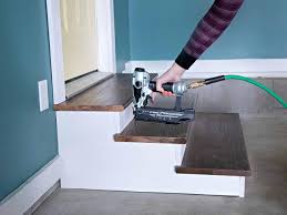 First, you have to attach risers/sleepers to the concrete and then the porch boards can be screwed to the risers. How To Build Garage Steps Hgtv