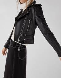 Faux Leather Biker Jacket With Belt Discover This And Many More Items In Bershka With New Products Every Week Jeansjacke Damen Jacken Bikerjacke