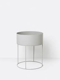 plant box light grey round 1 scheidingswand metaal meubilair