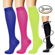 Amazon Com Bluetree Compression Socks 3 Pairs Compression Sock For Women Men Best For Running Athletic Sports Compression Socks Athletic Sports Women