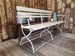 Vintage wooden bench with back. Vintage Bench