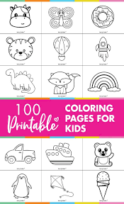 100 easy coloring pages for kids world of printables