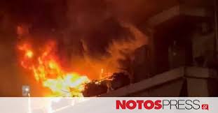 Η φωτιά εκδηλώθηκε στην περιοχή του προφήτη ηλία. Fwtia Se Polykatoikia Sthn Patra Photos Notospress Gr