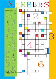 Numbers 1 20 Crossword Crossword Numbers For Kids Writing Worksheets